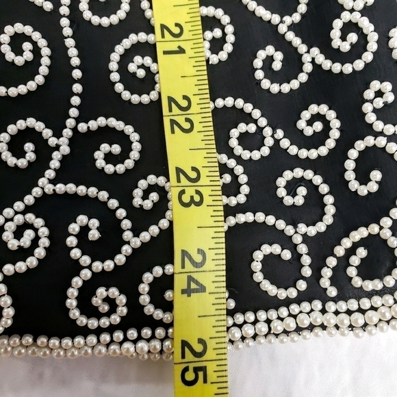 Vintage Laurence Kazar Pearl Beaded Black Top EUC - Picture 14 of 15